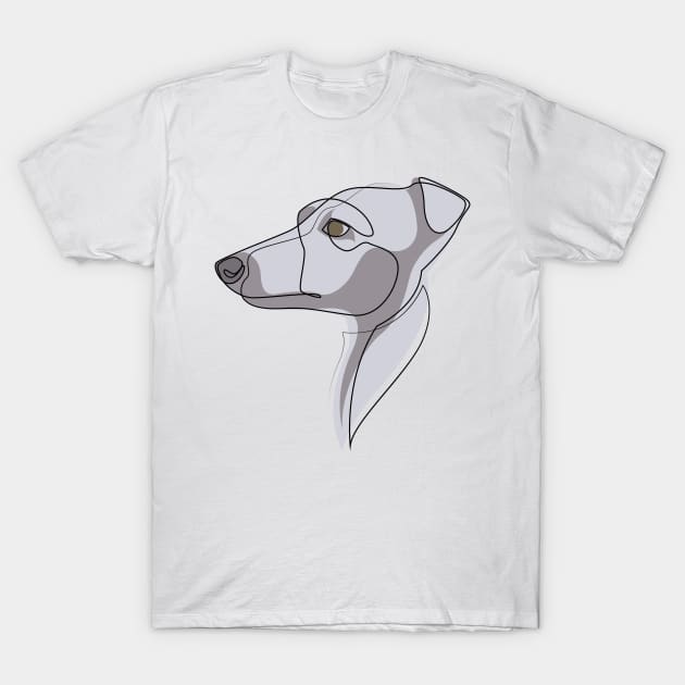 Whippet - one line drawing with colours T-Shirt by addillum